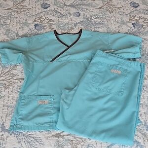Stylish Aqua Blue Scrub Set
